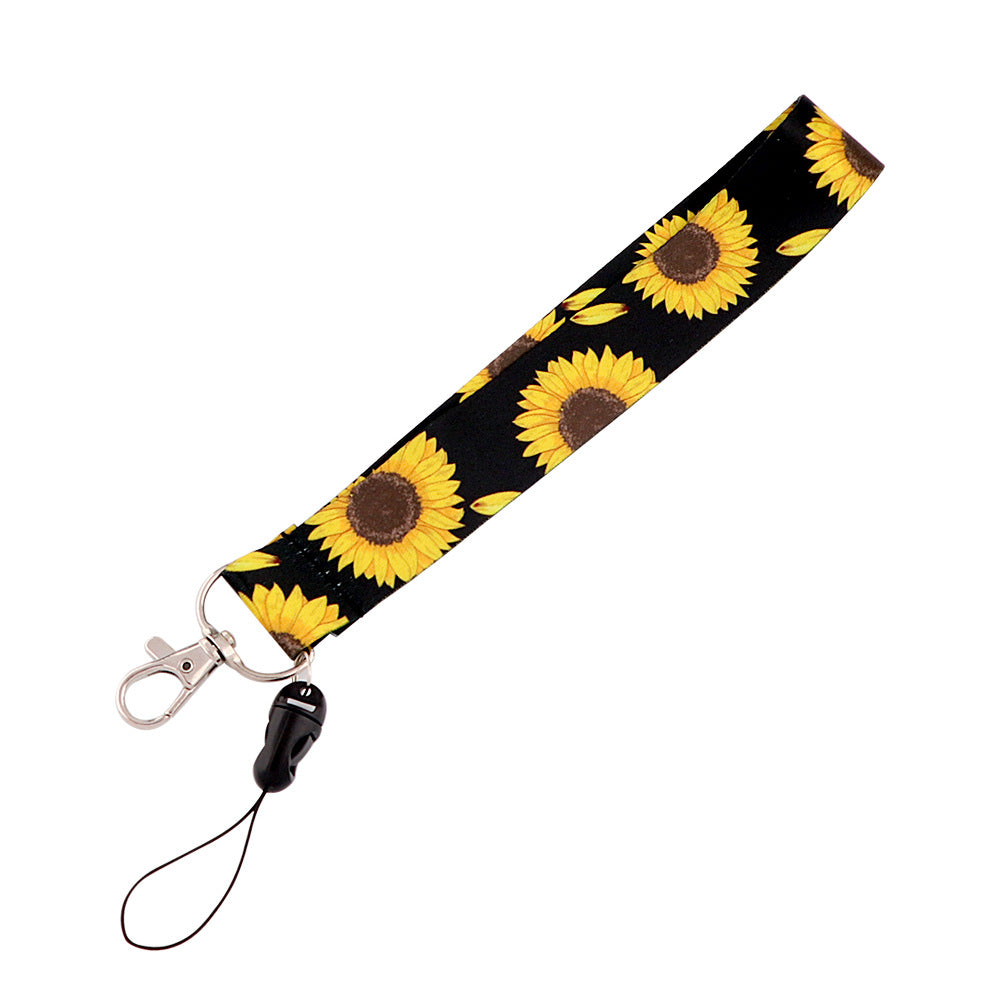 Wholesale Polyester Sunflower Starry Sky Short Mobile Phone Lanyard Keychain